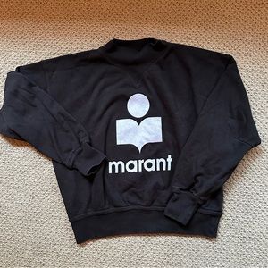 Isabel Marant Moby Logo Sweatshirt Black White Size 40